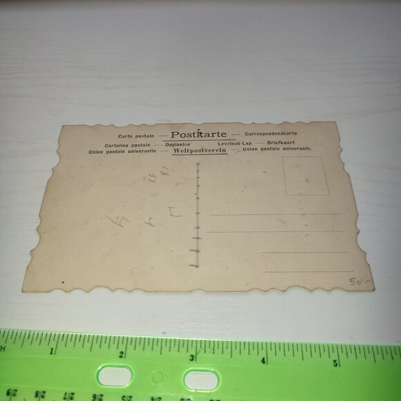 Rare Antique Embellished Postcard Rathhaus City Hall Austria ca 1900 Collectible - Picture 5 of 5